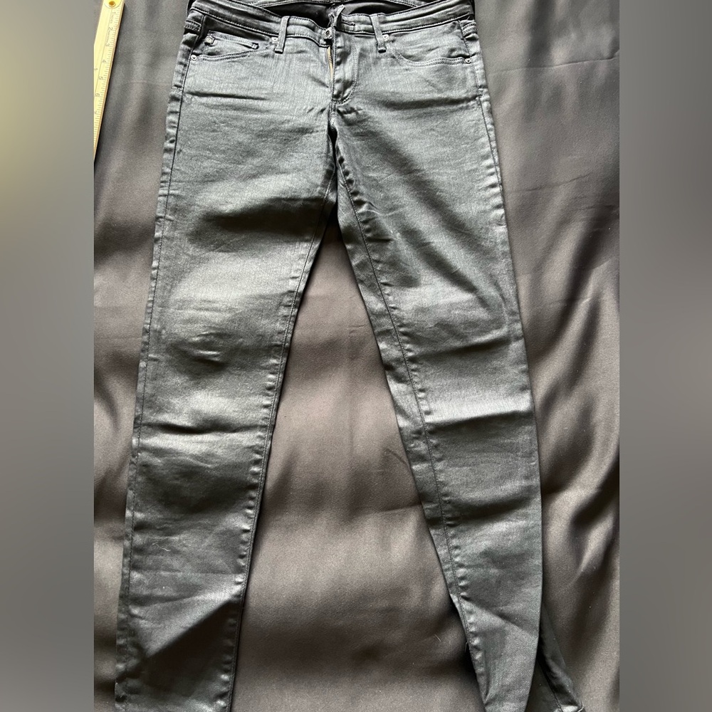 AG Adriano Goldschmied Absolute Legging Extreme Skinny Black Wax Jeans Sz 29r